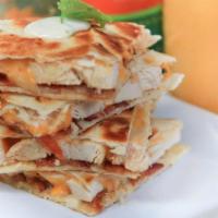 Chicken & Bacon  Quesadillas  · Chicken Quesadillas (Wrap)
cooked on grille with green pepper and onion
Mozzarella and Ameri...