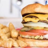 Double Cheeseburger · 100% Beef  Double Patty Melted Cheese Lettuce & Tomato +Onion 
Well Make it As You Ask
