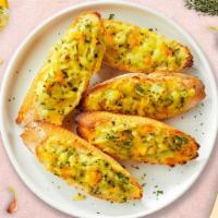 Garlickin' Cheesy Bread · Classic garlic bread baked to perfection, topped with cheese!