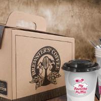 Coffee To Go · Serves eight-10 people. Includes coffee, creamers, sugar, cups lids and stirrers.