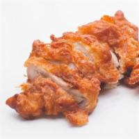 Extra Fried Chicken · Hand breaded crispy chicken thighs served with a side off Sweet chili sauce