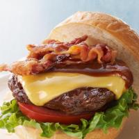 Bbq Bacon, Cheeseburger · With bacon, choice of cheese American, Swiss, muenster, cheddar, mozzarella, pepper jack, sa...