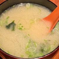 Miso Soup · Tofu, seaweed, and scallions.