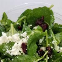 Kale Or Spinach Salad · organic Baby kale, scallions, dill, cranberries, feta cheese, salt, black pepper, vinegar, o...