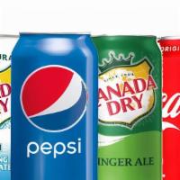 Canned Soda · Pepsi
Coca Cola
Diet Pepsi
Diet Coke
Ginger Ale
Seltzer Water