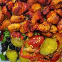 Chicken Tikka  · Comes with rice, fresh salad & mixed pickles