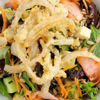 Mixed Green Salad · Mesclun, hot house tomatoes, seasoned croutons, cucumbers, shredded carrots, sunflower seeds...