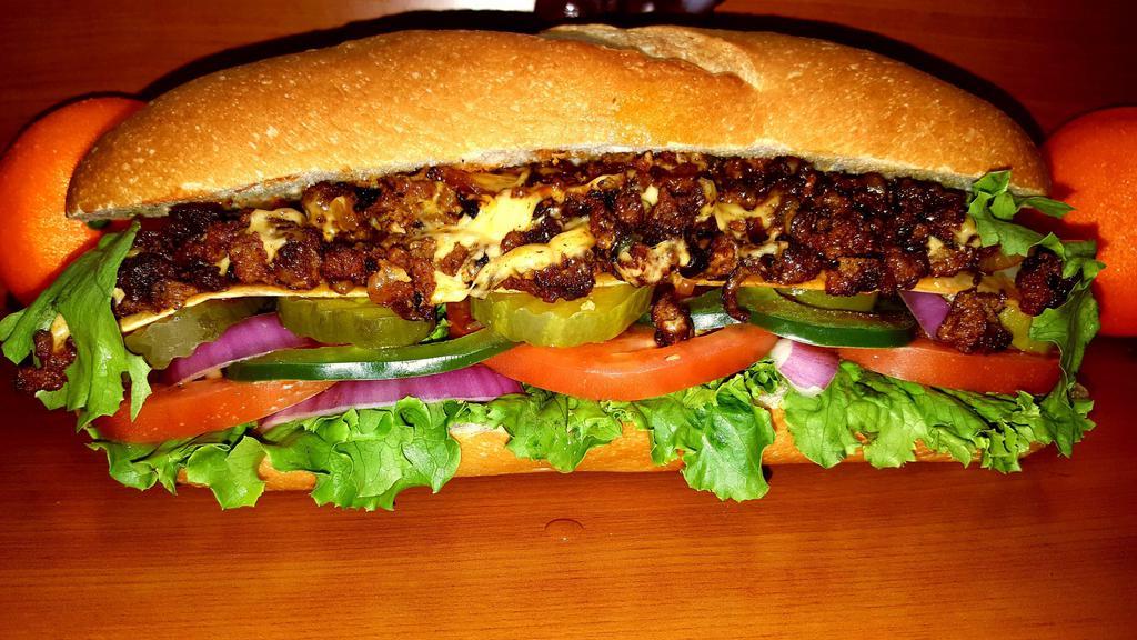 Chopped Cheese Sandwiches · Come with fried onion, peppers, mayonnaise, ketchup, lettuce, tomatoes.