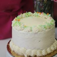 Happy Cake · 6 Inch Vanilla Cake with Vanilla Buttercream Icing