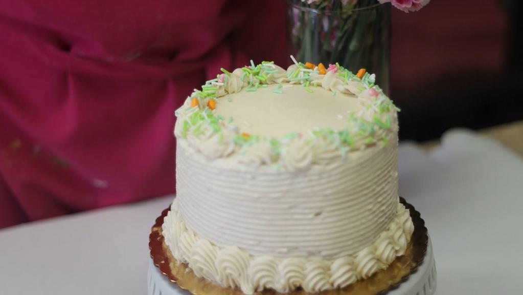 Happy Cake · 6 Inch Vanilla Cake with Vanilla Buttercream Icing
