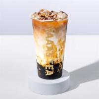 Iced Caffè Latte Bobo · Organic espresso balanced with your choice of milk served with brown sugar boba