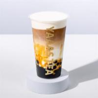 Iced White Mocha Brûlée Bobo · Espresso shaken with white chocolate and milk topped with sea salt cream served with brown s...