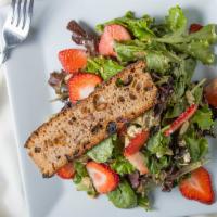 Fragola · Vegetarian. Gluten-free. Organic strawberries, almonds, feta, spring mix, balsamic vinaigret...