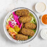 Falafel · What made us famous! Our original blend of chickpeas, onion, garlic, parsley, and my mom's s...