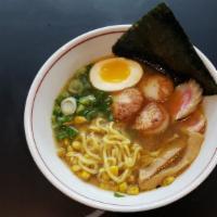Hotate Miso Ramen · Pan-Seared Sea Scallop | Shiro Miso Broth | Menma | Shio Soft-Boiled Egg | Scallion | Nori |...