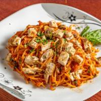 Grilled Chicken Spaghetti · Customer's favorite of spaghetti style pasta beaded with chicken & marinara sauce.
