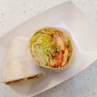 Grilled Chicken Wrap · Halal. Served with lettuce, tomato, onion, and sauce.