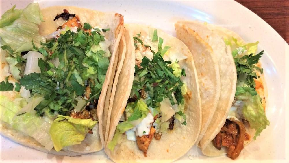Tacos · Your choice meat corn tortilla, onions, cilantro and avocado with additional charge.
