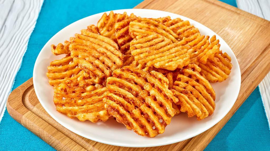 Waffle Fries · Hand-cut crispy waffle fries.
