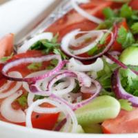 Georgian Salad · Tasty cucumber , tomato salad with vegetable vinegar and herbs