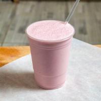 Super Protein Smoothie · 24 oz. orange, pineapple, banana with a choice of vanilla or strawberry whey protein.