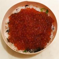 Ikura Don · Seasoned Salmon roe on a bed of steamed white rice.