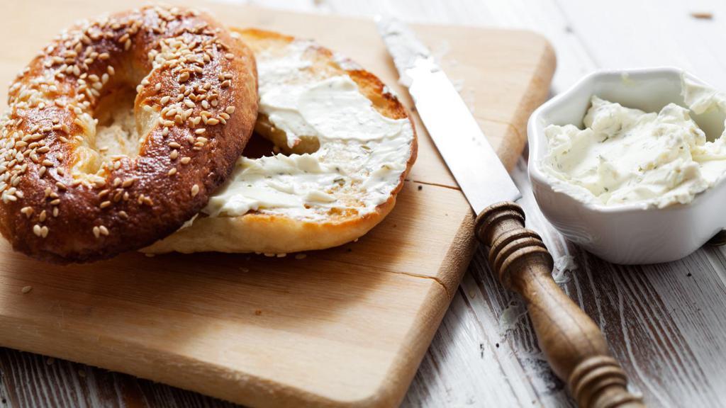 Everything Bagel · Savory everything bagel with your choice of spread.