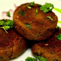 Beef Shami Kebab · Desi style kebabs made with minced beef, chana daal and traditional spices (2 kebabs)