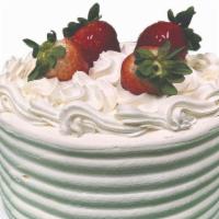 Strawberry Shortcake · Vanilla Cake with Fresh Strawberries and Whipped Cream topped with Whipped Cream Icing