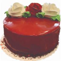 Red Velvet · Chocolate Almond Cake/Sweet Cream Cheese Filling/Chocolate Ganache Icing
