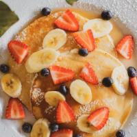 Fresh Fruit Pancakes · Choice of blueberry, strawberry or banana.