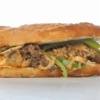Pepper Chicken Cheesesteak · Juicy steak and grilled chicken seasoned with bell peppers and onions and choice of cheese.