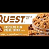 Quest Protein Bar - Chocolate Chip Cookie Dough - 2.12 Oz · Gluten Free & Kosher. No other protein bar tastes like sneaking a spoonful of cookie dough s...