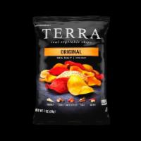 Terra Chips - Original - 5 Oz · Fiber Rich & No Added Sugar. Yuca, Taro, Sweet Potato, Batata.
