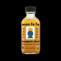 Mon Fe Fo - Turmeric Shot - 2 Oz  · Organic, Gluten Free, Non-GMO, Lactose-Free. Cold-pressed juice blend. Organic orange juice,...