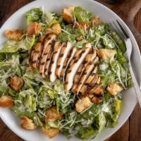 Chicken Caesar Salad · Romaine, grilled chicken breast, shaved parmesan, and housemade croutons.