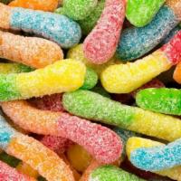 Sour Neon Gummy Worms · 4 oz Scoop