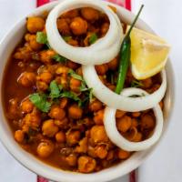 59 Channa Masala Curry · Chick peas cooked in exotic spices.