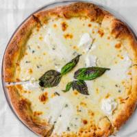 Four Cheese · Mozzarella, ricotta, gorgonzola, parmesan