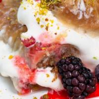 Baklava Cheesecake · summer berries, lime