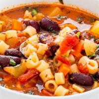 Minestrone · Mixed vegetables with red kidney beans