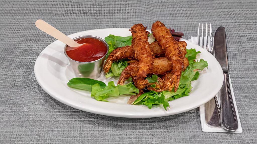 Coconut Fried Shrimp · With Thai Chili  Dipping Sauce.