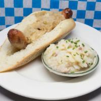 Chicken Bratwurst · Like a Bratwurst; But with Chicken. (Image shown with Potato Salad Side)