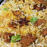 Goat Dum Biryani  · One of the best flavorful Biryani made with our authentic Hyderabadi flavors with long grain...