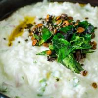 Curd Rice · GLUTEN FREE - Basmati rice mix with yogurt, coriander leaves, rice, and salt with the hint o...
