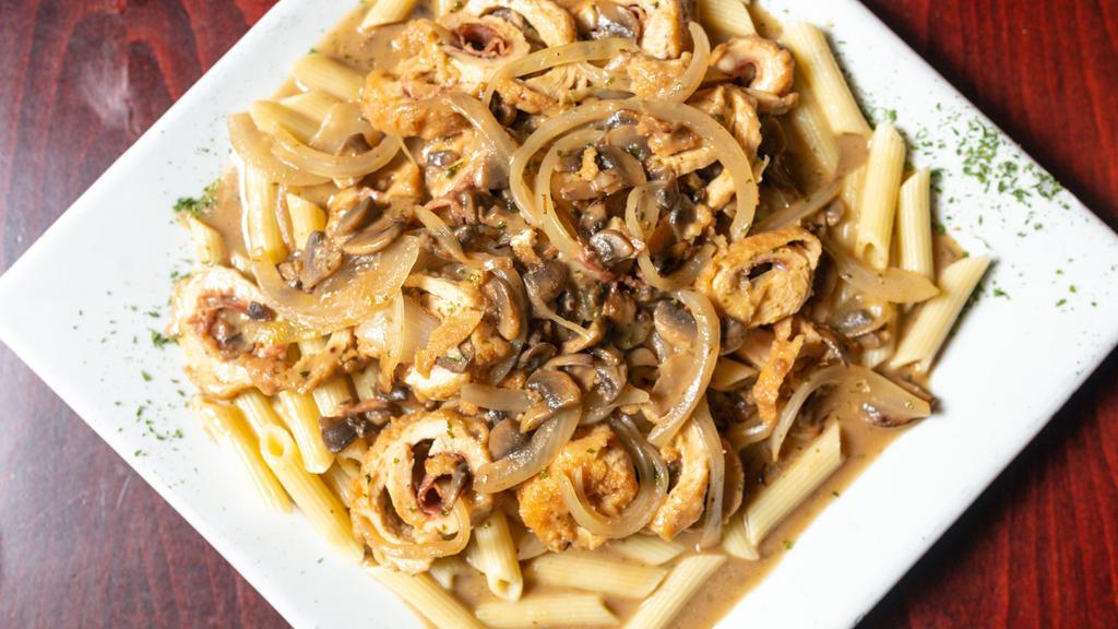 Chicken Rollatine · Chicken rolled with prosciutto & mozzarella sauteed in marsala wine sauce with mushrooms & onions