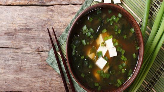Miso Soup · Soybean paste soup with tofu, scallion and seaweed.