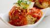 Chicken Meatballs · Three chicken meatballs, tomato gravy, Parmesan cheese, basil.