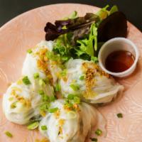 Gluten-Free Rice & Tapioca Dumplings (4 Pieces) · Choice of style: shrimp or veggie.