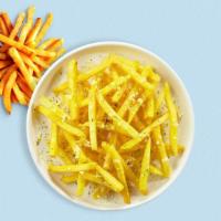 Truffle & Parmesan Fries · (Vegetarian) Potato fries cooked until golden brown and garnished with truffle oil and parme...